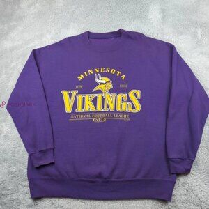 Vintage 90s Minnesota Vikings Sweatshirt Purple Sport NFL richardinc